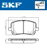 Bremsbelagsatz, Scheibenbremse Vorderachse SKF VKBP 80943 Bild Bremsbelagsatz, Scheibenbremse Vorderachse SKF VKBP 80943