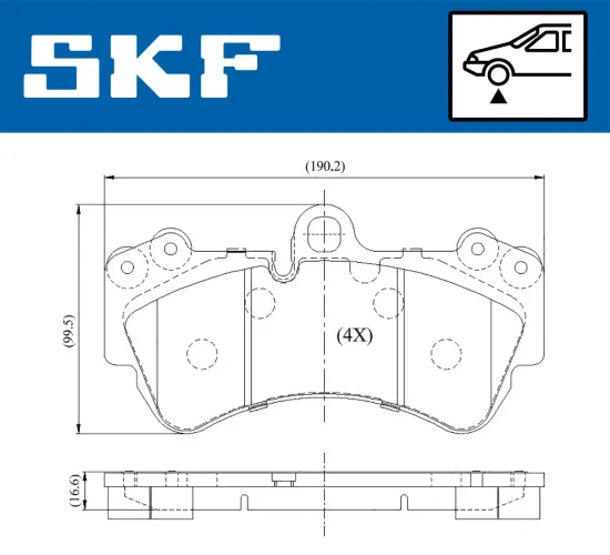 Bremsbelagsatz, Scheibenbremse Vorderachse SKF VKBP 80952 Bild Bremsbelagsatz, Scheibenbremse Vorderachse SKF VKBP 80952
