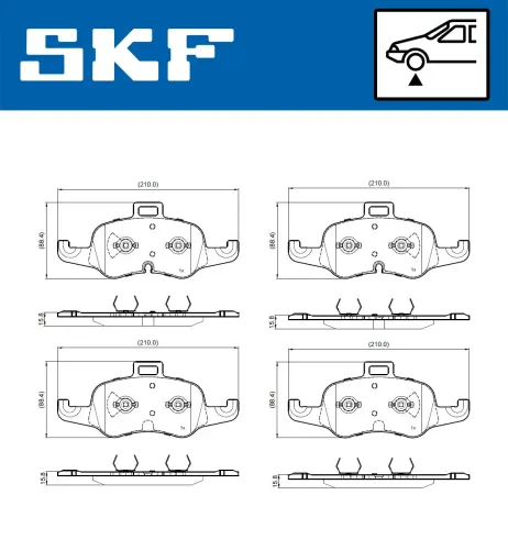 Bremsbelagsatz, Scheibenbremse SKF VKBP 80981 Bild Bremsbelagsatz, Scheibenbremse SKF VKBP 80981