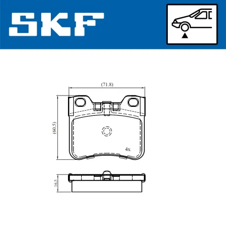 Bremsbelagsatz, Scheibenbremse SKF VKBP 81013 Bild Bremsbelagsatz, Scheibenbremse SKF VKBP 81013