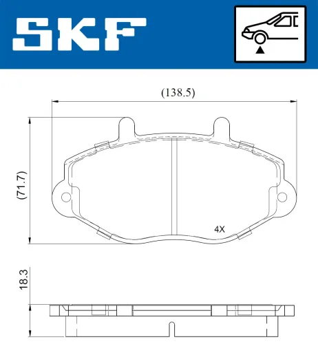 Bremsbelagsatz, Scheibenbremse SKF VKBP 81028 Bild Bremsbelagsatz, Scheibenbremse SKF VKBP 81028