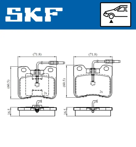 Bremsbelagsatz, Scheibenbremse SKF VKBP 81054 E Bild Bremsbelagsatz, Scheibenbremse SKF VKBP 81054 E