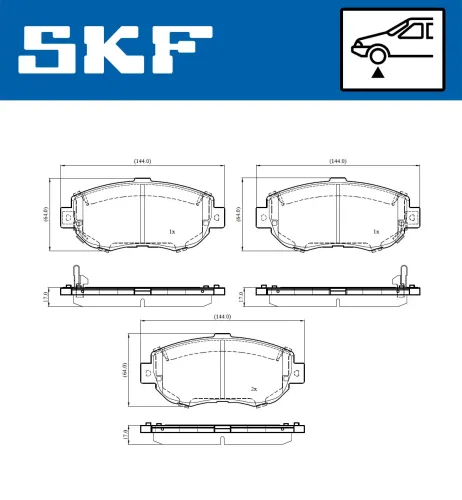 Bremsbelagsatz, Scheibenbremse SKF VKBP 81124 A Bild Bremsbelagsatz, Scheibenbremse SKF VKBP 81124 A