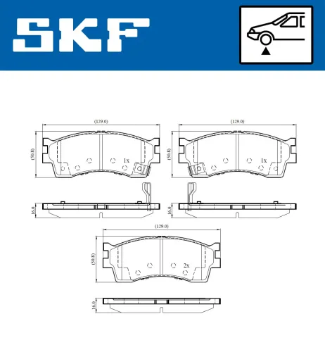 Bremsbelagsatz, Scheibenbremse SKF VKBP 81141 A Bild Bremsbelagsatz, Scheibenbremse SKF VKBP 81141 A