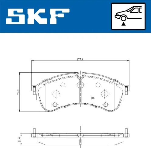 Bremsbelagsatz, Scheibenbremse Vorderachse SKF VKBP 81308 Bild Bremsbelagsatz, Scheibenbremse Vorderachse SKF VKBP 81308
