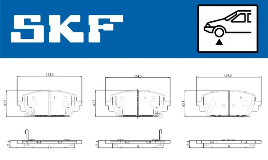 Bremsbelagsatz, Scheibenbremse Vorderachse SKF VKBP 81359 A Bild Bremsbelagsatz, Scheibenbremse Vorderachse SKF VKBP 81359 A