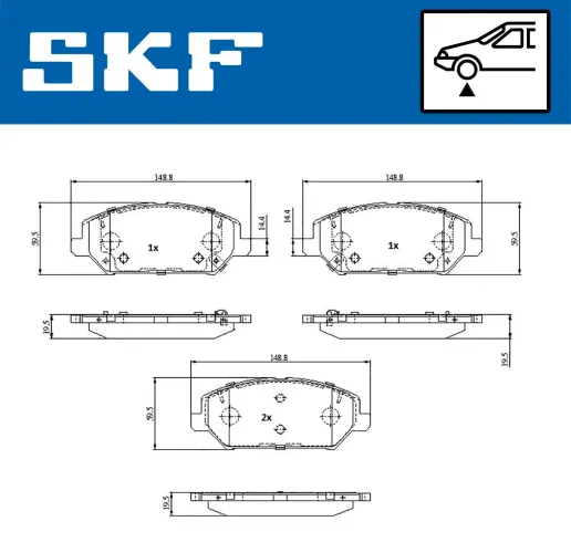 Bremsbelagsatz, Scheibenbremse Vorderachse SKF VKBP 81364 A Bild Bremsbelagsatz, Scheibenbremse Vorderachse SKF VKBP 81364 A