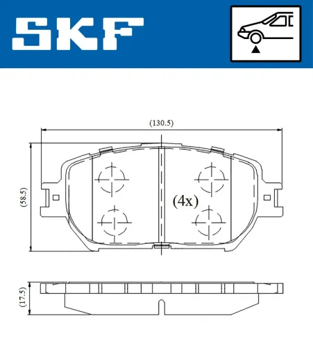 Bremsbelagsatz, Scheibenbremse Vorderachse SKF VKBP 81387 Bild Bremsbelagsatz, Scheibenbremse Vorderachse SKF VKBP 81387