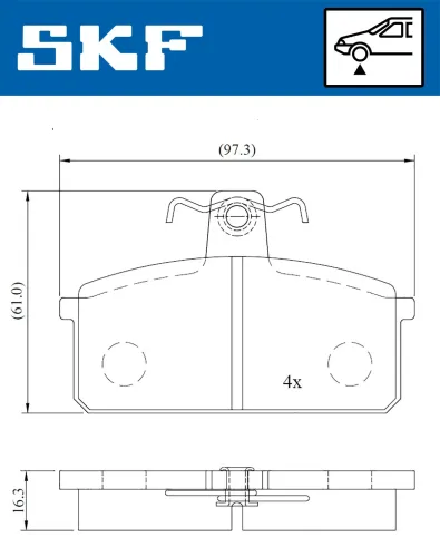 Bremsbelagsatz, Scheibenbremse Vorderachse SKF VKBP 81392 Bild Bremsbelagsatz, Scheibenbremse Vorderachse SKF VKBP 81392
