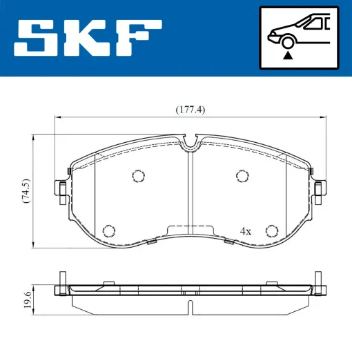 Bremsbelagsatz, Scheibenbremse Vorderachse SKF VKBP 81396 Bild Bremsbelagsatz, Scheibenbremse Vorderachse SKF VKBP 81396