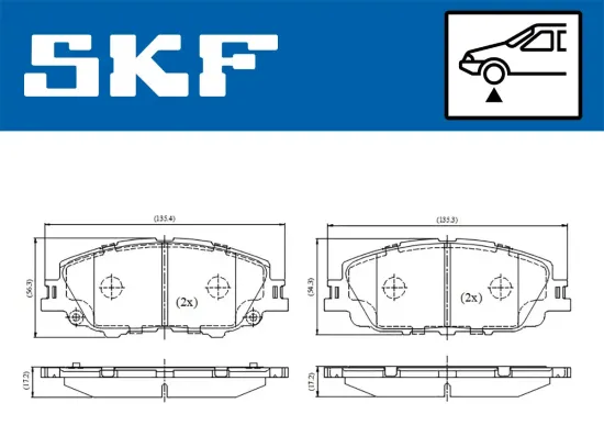 Bremsbelagsatz, Scheibenbremse Vorderachse SKF VKBP 81404 Bild Bremsbelagsatz, Scheibenbremse Vorderachse SKF VKBP 81404
