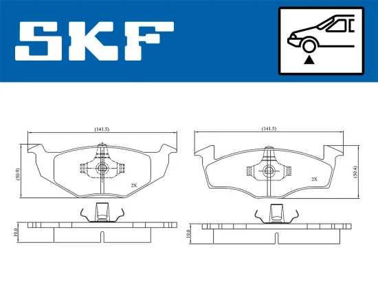 Bremsbelagsatz, Scheibenbremse Vorderachse SKF VKBP 81417 Bild Bremsbelagsatz, Scheibenbremse Vorderachse SKF VKBP 81417