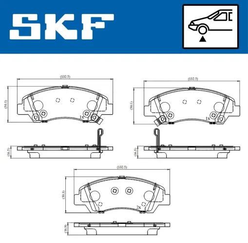 Bremsbelagsatz, Scheibenbremse Vorderachse SKF VKBP 81436 A Bild Bremsbelagsatz, Scheibenbremse Vorderachse SKF VKBP 81436 A