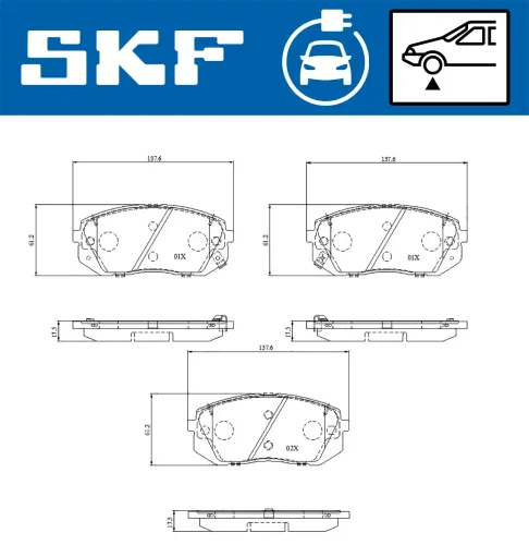Bremsbelagsatz, Scheibenbremse Vorderachse SKF VKBP 85004 EV Bild Bremsbelagsatz, Scheibenbremse Vorderachse SKF VKBP 85004 EV