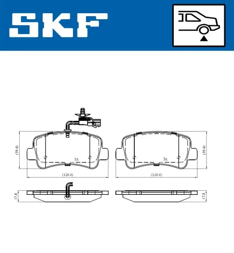 Bremsbelagsatz, Scheibenbremse SKF VKBP 90010 E Bild Bremsbelagsatz, Scheibenbremse SKF VKBP 90010 E