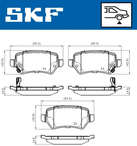 Bremsbelagsatz, Scheibenbremse SKF VKBP 90032 A Bild Bremsbelagsatz, Scheibenbremse SKF VKBP 90032 A