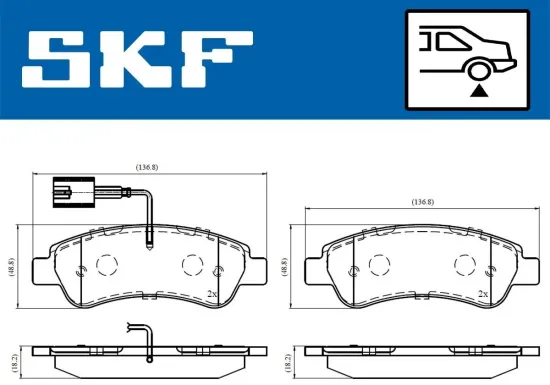 Bremsbelagsatz, Scheibenbremse SKF VKBP 90035 E Bild Bremsbelagsatz, Scheibenbremse SKF VKBP 90035 E