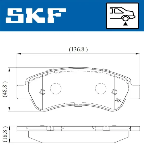 Bremsbelagsatz, Scheibenbremse SKF VKBP 90045 Bild Bremsbelagsatz, Scheibenbremse SKF VKBP 90045