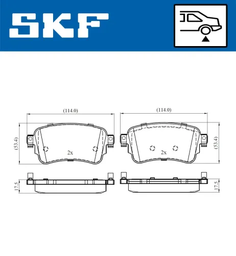 Bremsbelagsatz, Scheibenbremse SKF VKBP 90059 Bild Bremsbelagsatz, Scheibenbremse SKF VKBP 90059