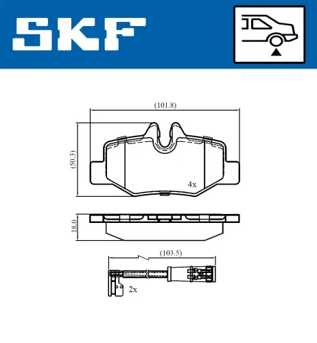 Bremsbelagsatz, Scheibenbremse SKF VKBP 90060 E Bild Bremsbelagsatz, Scheibenbremse SKF VKBP 90060 E