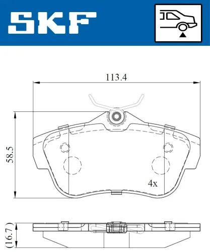 Bremsbelagsatz, Scheibenbremse SKF VKBP 90061 Bild Bremsbelagsatz, Scheibenbremse SKF VKBP 90061