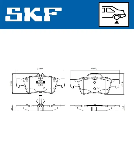 Bremsbelagsatz, Scheibenbremse SKF VKBP 90065 Bild Bremsbelagsatz, Scheibenbremse SKF VKBP 90065