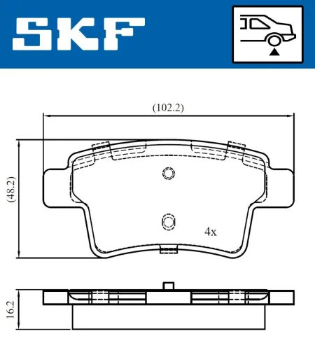 Bremsbelagsatz, Scheibenbremse SKF VKBP 90088 Bild Bremsbelagsatz, Scheibenbremse SKF VKBP 90088