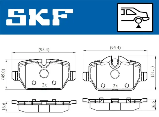 Bremsbelagsatz, Scheibenbremse SKF VKBP 90090 Bild Bremsbelagsatz, Scheibenbremse SKF VKBP 90090