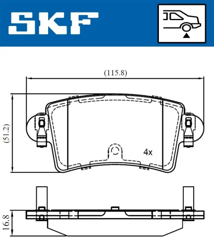 Bremsbelagsatz, Scheibenbremse SKF VKBP 90097 Bild Bremsbelagsatz, Scheibenbremse SKF VKBP 90097