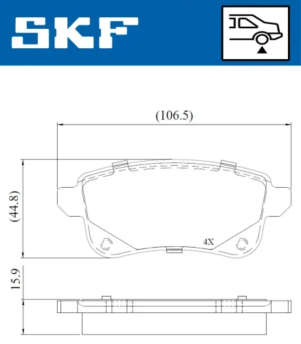 Bremsbelagsatz, Scheibenbremse SKF VKBP 90134 Bild Bremsbelagsatz, Scheibenbremse SKF VKBP 90134