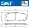 Bremsbelagsatz, Scheibenbremse Hinterachse SKF VKBP 90136 Bild Bremsbelagsatz, Scheibenbremse Hinterachse SKF VKBP 90136