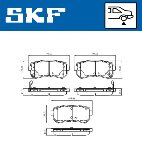 Bremsbelagsatz, Scheibenbremse SKF VKBP 90139 A Bild Bremsbelagsatz, Scheibenbremse SKF VKBP 90139 A