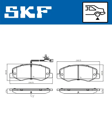 Bremsbelagsatz, Scheibenbremse SKF VKBP 90164 E Bild Bremsbelagsatz, Scheibenbremse SKF VKBP 90164 E