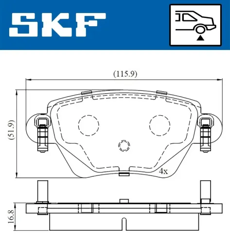 Bremsbelagsatz, Scheibenbremse SKF VKBP 90170 Bild Bremsbelagsatz, Scheibenbremse SKF VKBP 90170