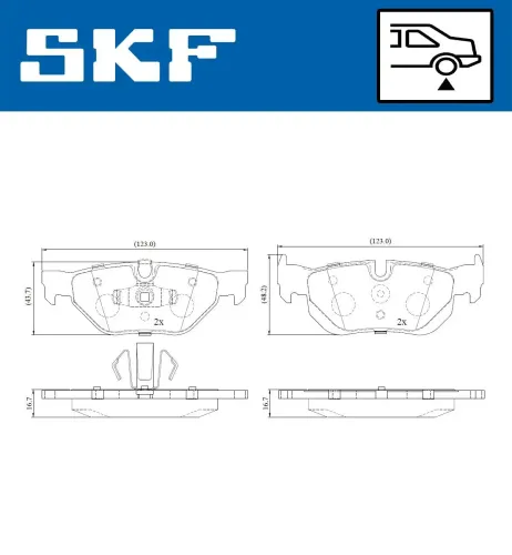 Bremsbelagsatz, Scheibenbremse SKF VKBP 90181 Bild Bremsbelagsatz, Scheibenbremse SKF VKBP 90181