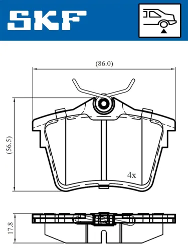 Bremsbelagsatz, Scheibenbremse SKF VKBP 90186 Bild Bremsbelagsatz, Scheibenbremse SKF VKBP 90186