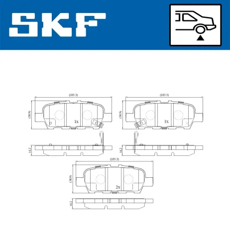 Bremsbelagsatz, Scheibenbremse SKF VKBP 90204 A Bild Bremsbelagsatz, Scheibenbremse SKF VKBP 90204 A