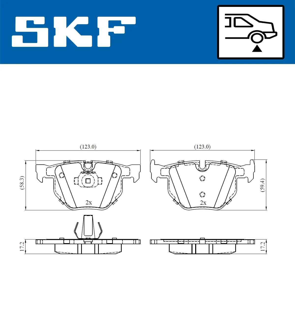 Bremsbelagsatz, Scheibenbremse SKF VKBP 90240