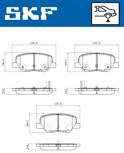 Bremsbelagsatz, Scheibenbremse SKF VKBP 90253 A Bild Bremsbelagsatz, Scheibenbremse SKF VKBP 90253 A