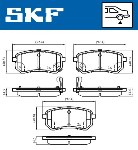 Bremsbelagsatz, Scheibenbremse SKF VKBP 90276 A Bild Bremsbelagsatz, Scheibenbremse SKF VKBP 90276 A