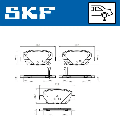 Bremsbelagsatz, Scheibenbremse SKF VKBP 90303 A Bild Bremsbelagsatz, Scheibenbremse SKF VKBP 90303 A