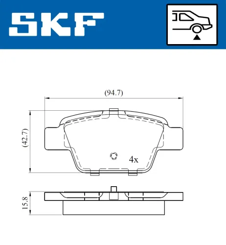 Bremsbelagsatz, Scheibenbremse SKF VKBP 90315 Bild Bremsbelagsatz, Scheibenbremse SKF VKBP 90315