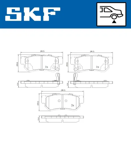 Bremsbelagsatz, Scheibenbremse SKF VKBP 90340 A Bild Bremsbelagsatz, Scheibenbremse SKF VKBP 90340 A