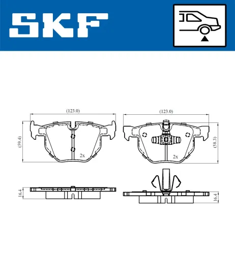 Bremsbelagsatz, Scheibenbremse SKF VKBP 90372 Bild Bremsbelagsatz, Scheibenbremse SKF VKBP 90372