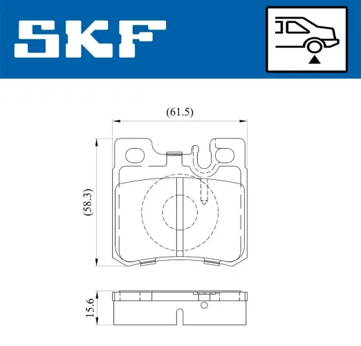 Bremsbelagsatz, Scheibenbremse Hinterachse SKF VKBP 90373 Bild Bremsbelagsatz, Scheibenbremse Hinterachse SKF VKBP 90373