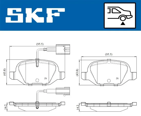 Bremsbelagsatz, Scheibenbremse SKF VKBP 90391 E Bild Bremsbelagsatz, Scheibenbremse SKF VKBP 90391 E