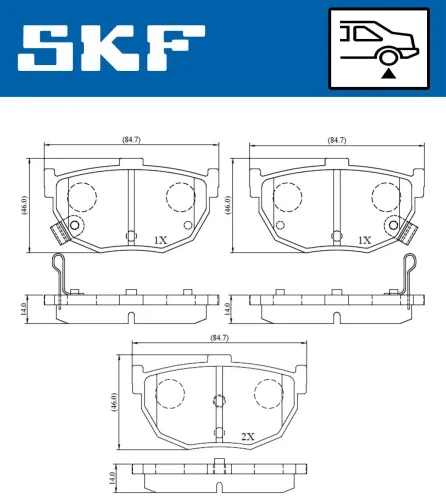 Bremsbelagsatz, Scheibenbremse SKF VKBP 90483 A Bild Bremsbelagsatz, Scheibenbremse SKF VKBP 90483 A