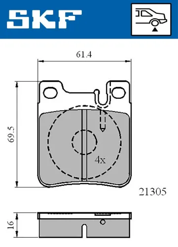 Bremsbelagsatz, Scheibenbremse SKF VKBP 90502 Bild Bremsbelagsatz, Scheibenbremse SKF VKBP 90502