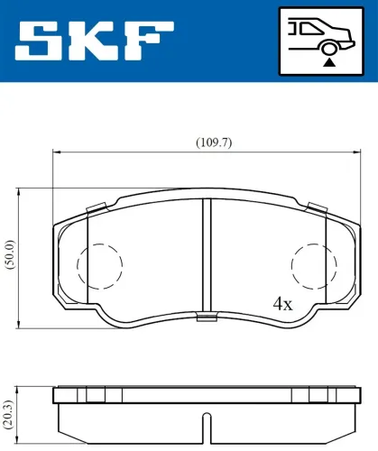 Bremsbelagsatz, Scheibenbremse SKF VKBP 90510 Bild Bremsbelagsatz, Scheibenbremse SKF VKBP 90510