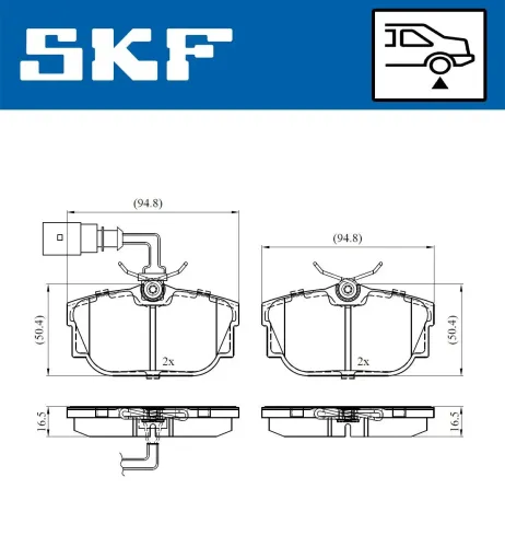 Bremsbelagsatz, Scheibenbremse SKF VKBP 90527 E Bild Bremsbelagsatz, Scheibenbremse SKF VKBP 90527 E